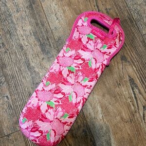 Lilly Pulitzer Pink and Green Floral Wine Carrier